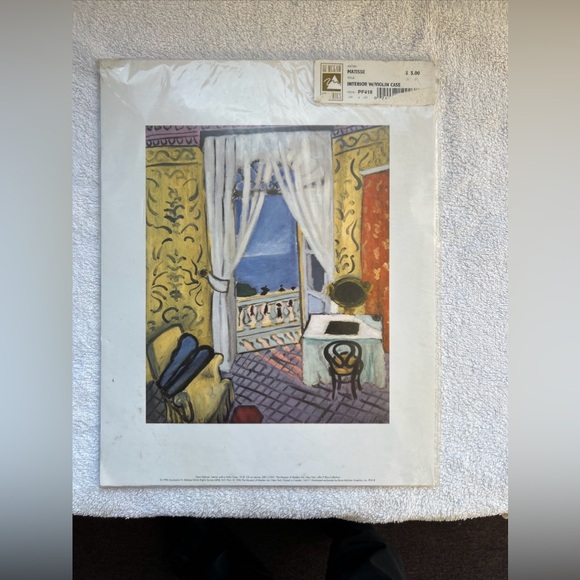 Henri Matisse Print Interior With A Violin Case 1996 MoMa 14” T X 11” W Orig pac - Picture 5 of 6